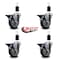 Service Caster 4'' Thermoplastic Rubber Swivel 1-1/2'' Expanding Stem Caster Set with Brake, 4PK SCC-EX20S414-TPRB-PLB-112-4 - alternate 2